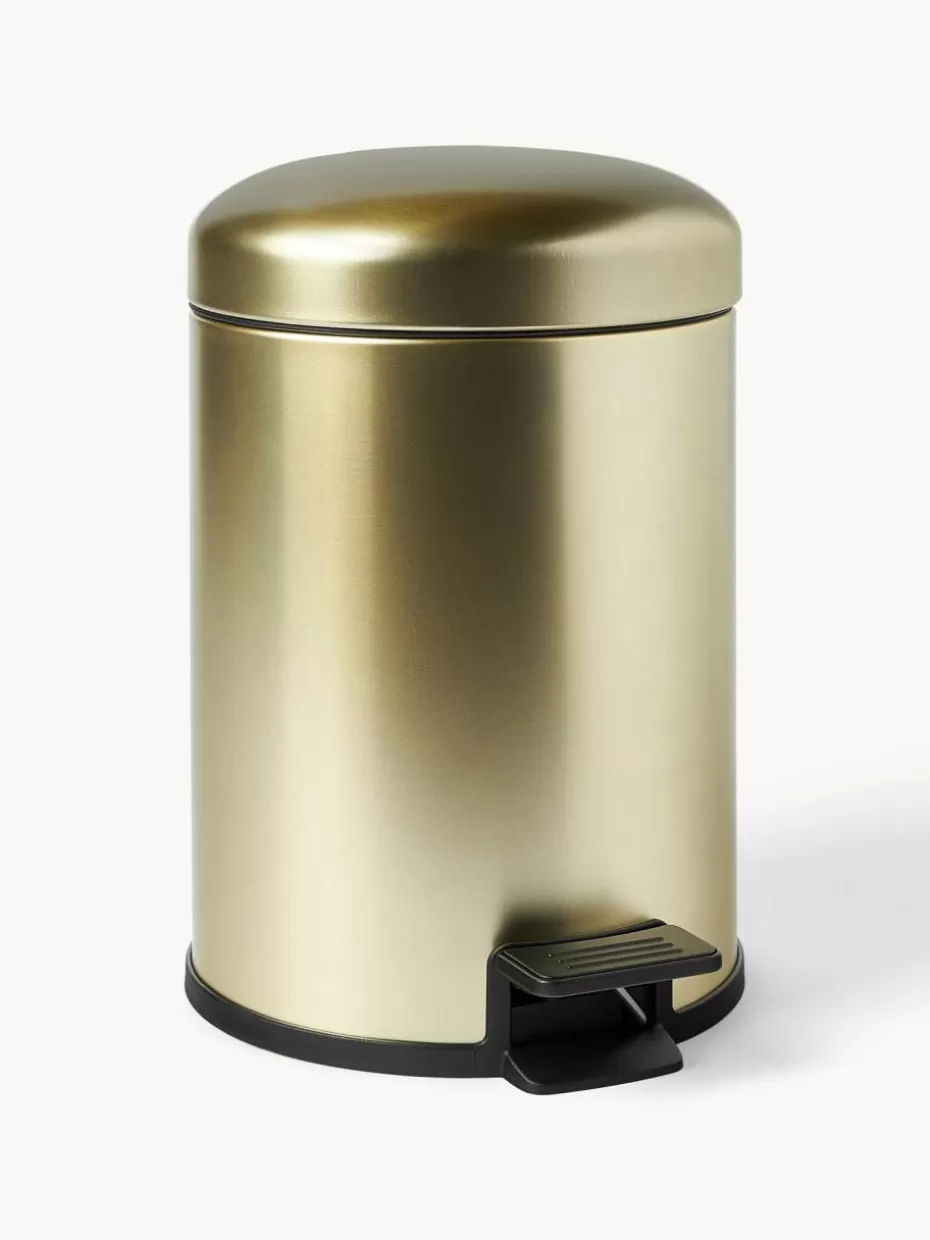 Kosmetikeimer-Westwing Collection Abfalleimer Rafa mit Softmotion-Deckel Goldfarben