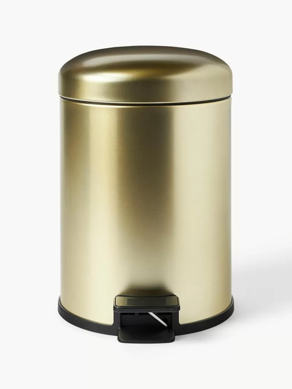 Kosmetikeimer-Westwing Collection Abfalleimer Rafa mit Softmotion-Deckel Goldfarben