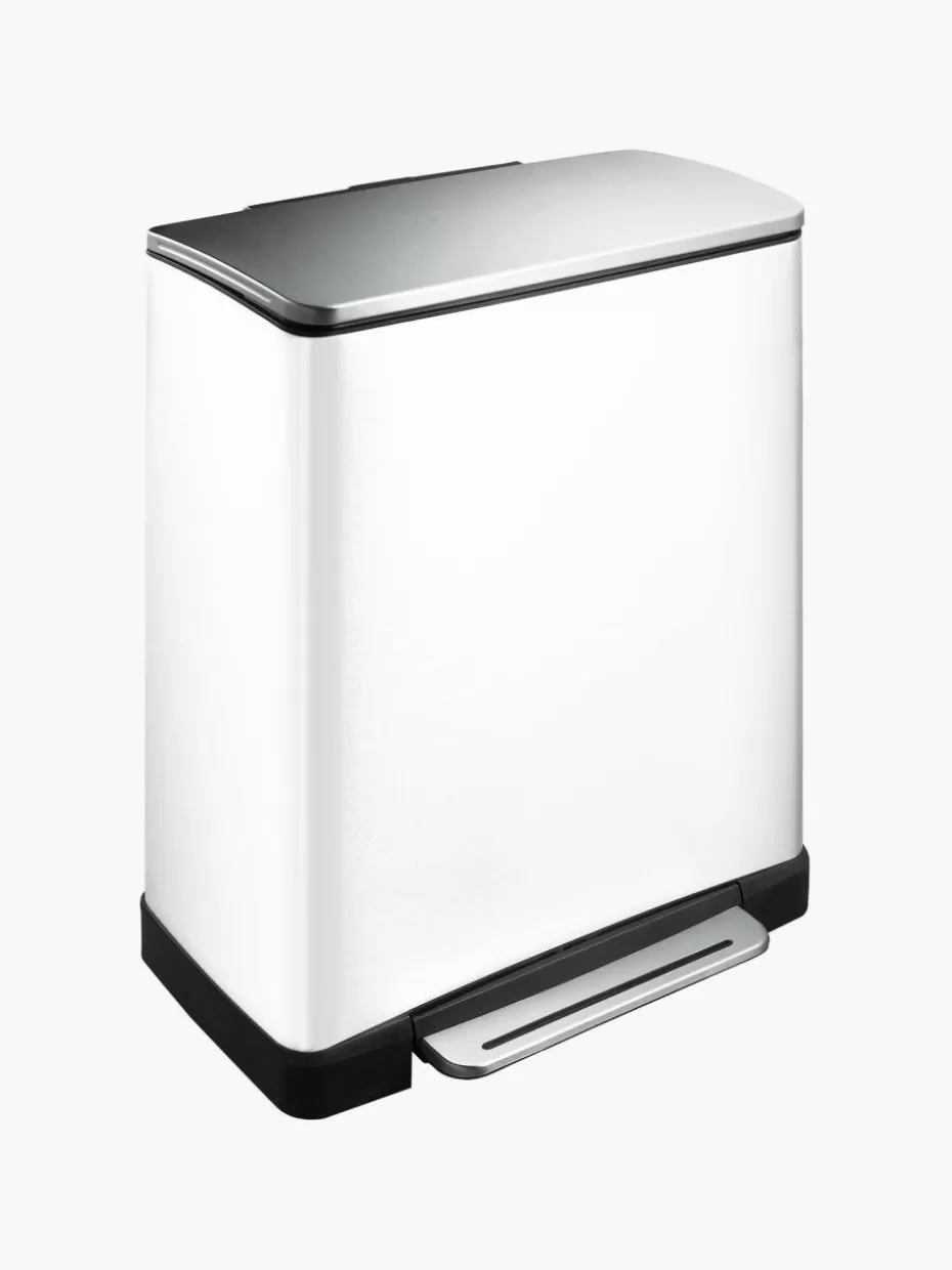 Küchenmülleimer-Westwing Abfalleimer Recycle E-Cube, 28 L + 18 L Weiß, matt