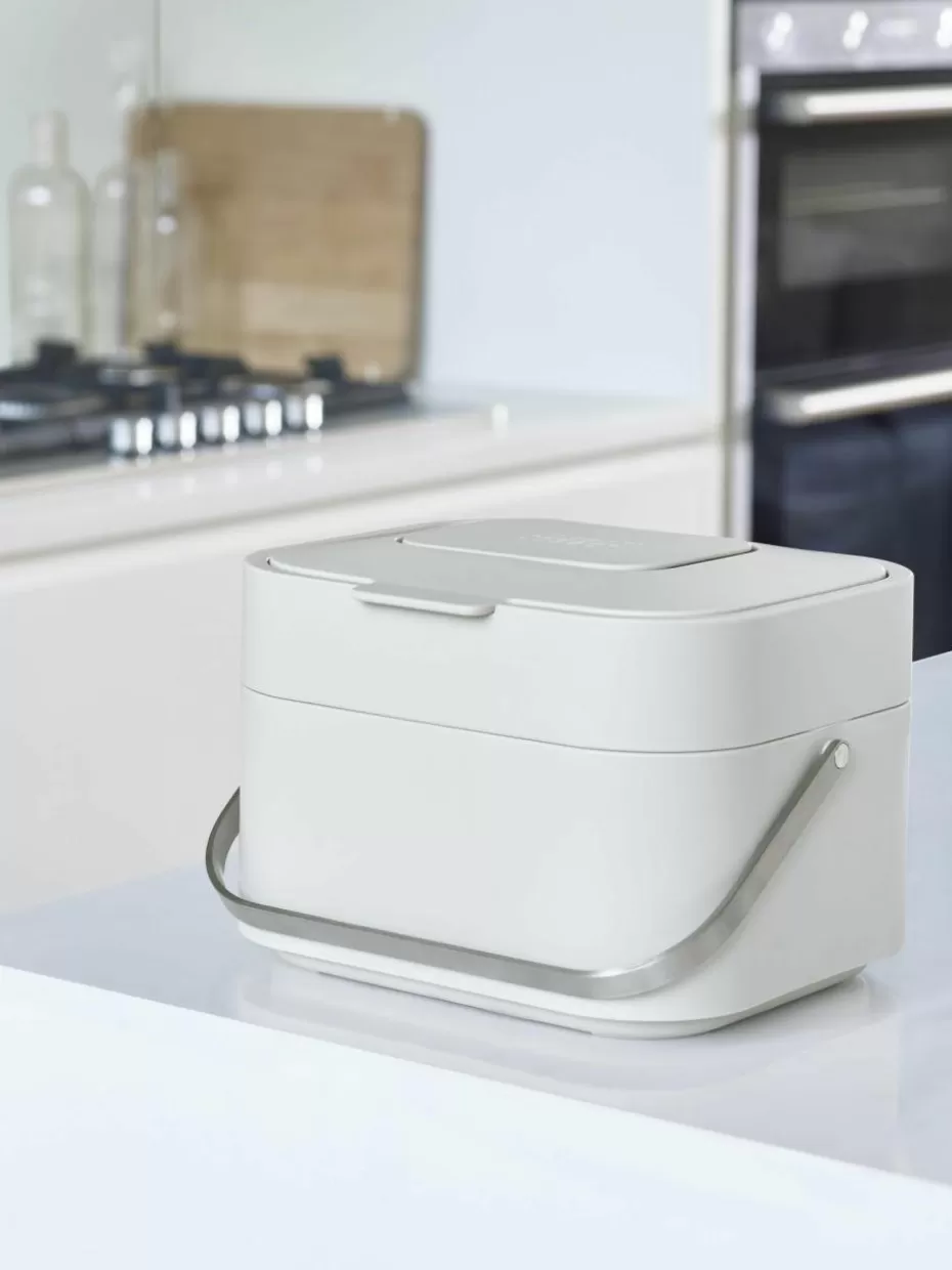 Küchenmülleimer-Joseph Joseph Abfalleimer Stack für Biomüll, 4 L Off White