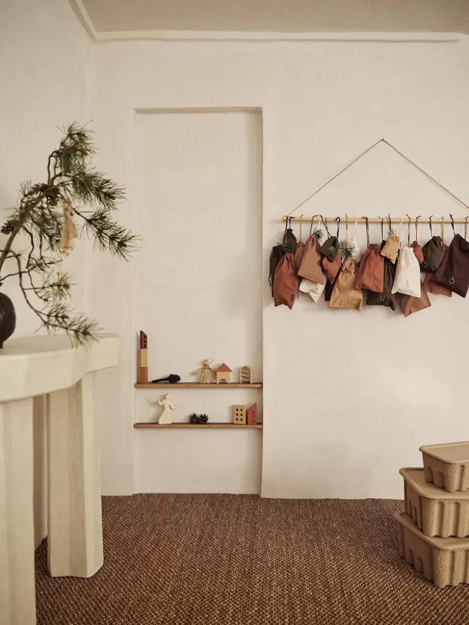 Adventsdeko | Adventskalender-ferm LIVING Adventskalender Libre aus Bio-Baumwolle und Kiefernholz Mehrfarbig, Kiefernholz