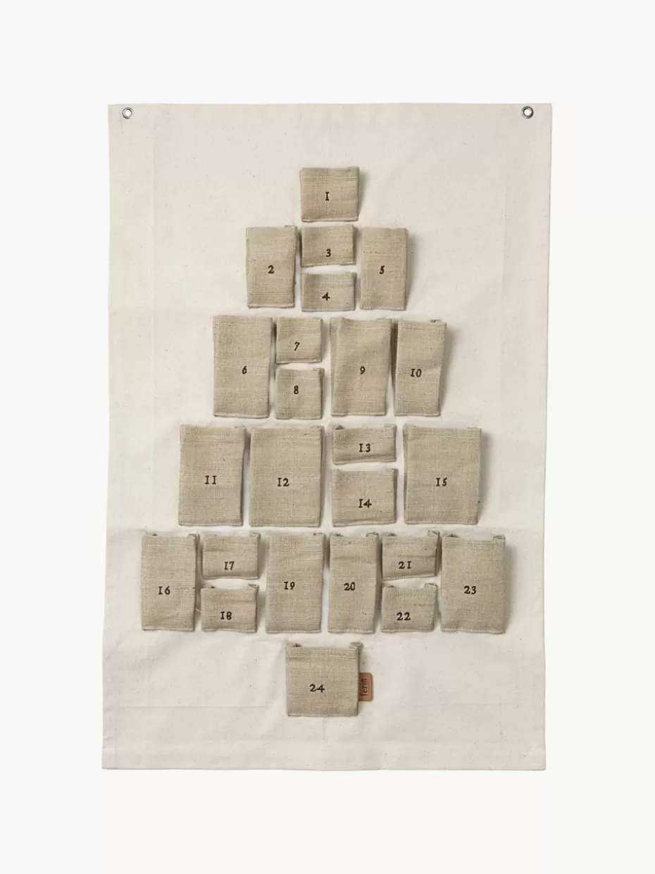 Adventsdeko | Nordic Celebrations-ferm LIVING Adventskalender Pine aus Baumwolle und Jute