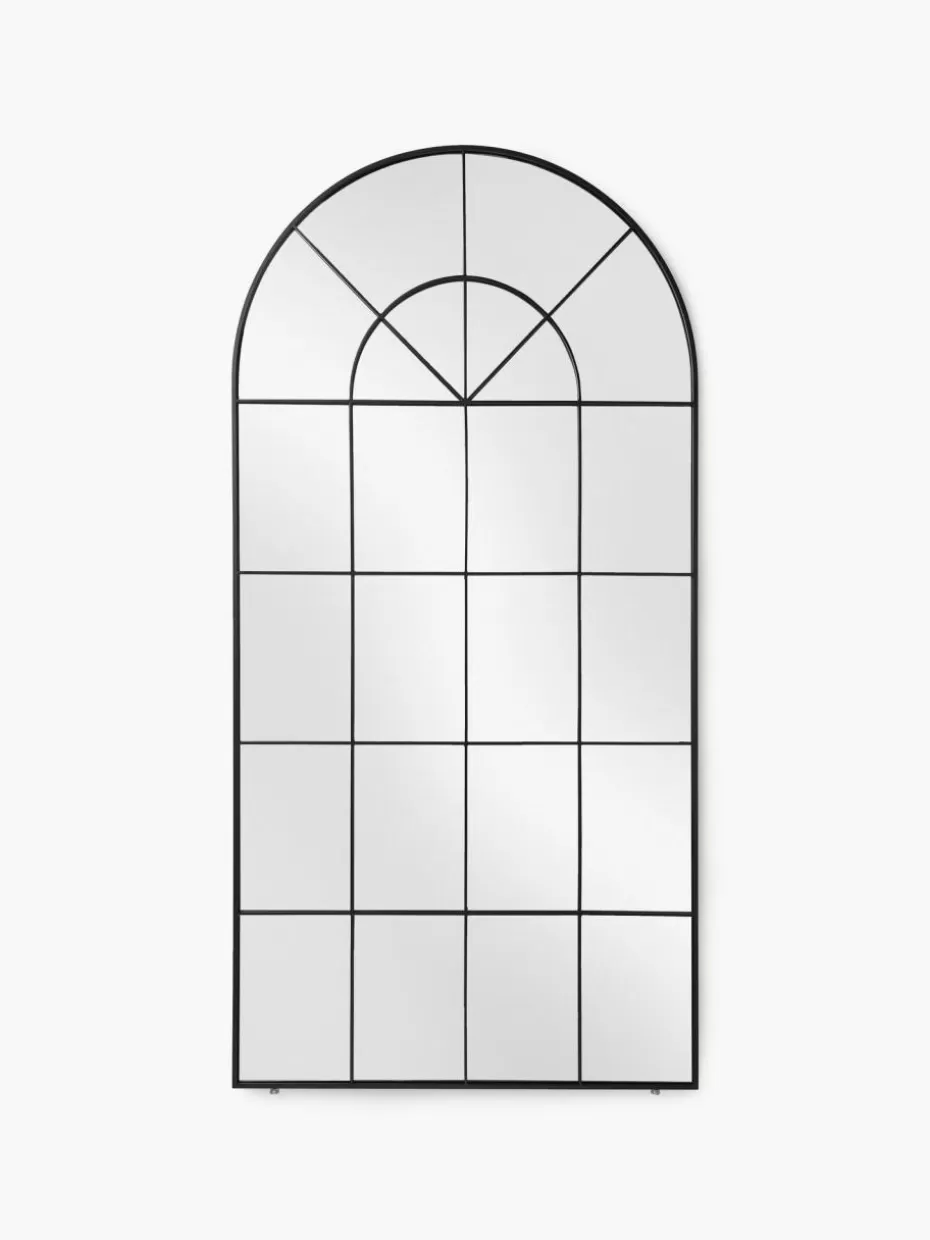 Dekospiegel | Ganzkörperspiegel-Westwing Collection Anlehnspiegel Clarita in Fensteroptik Schwarz