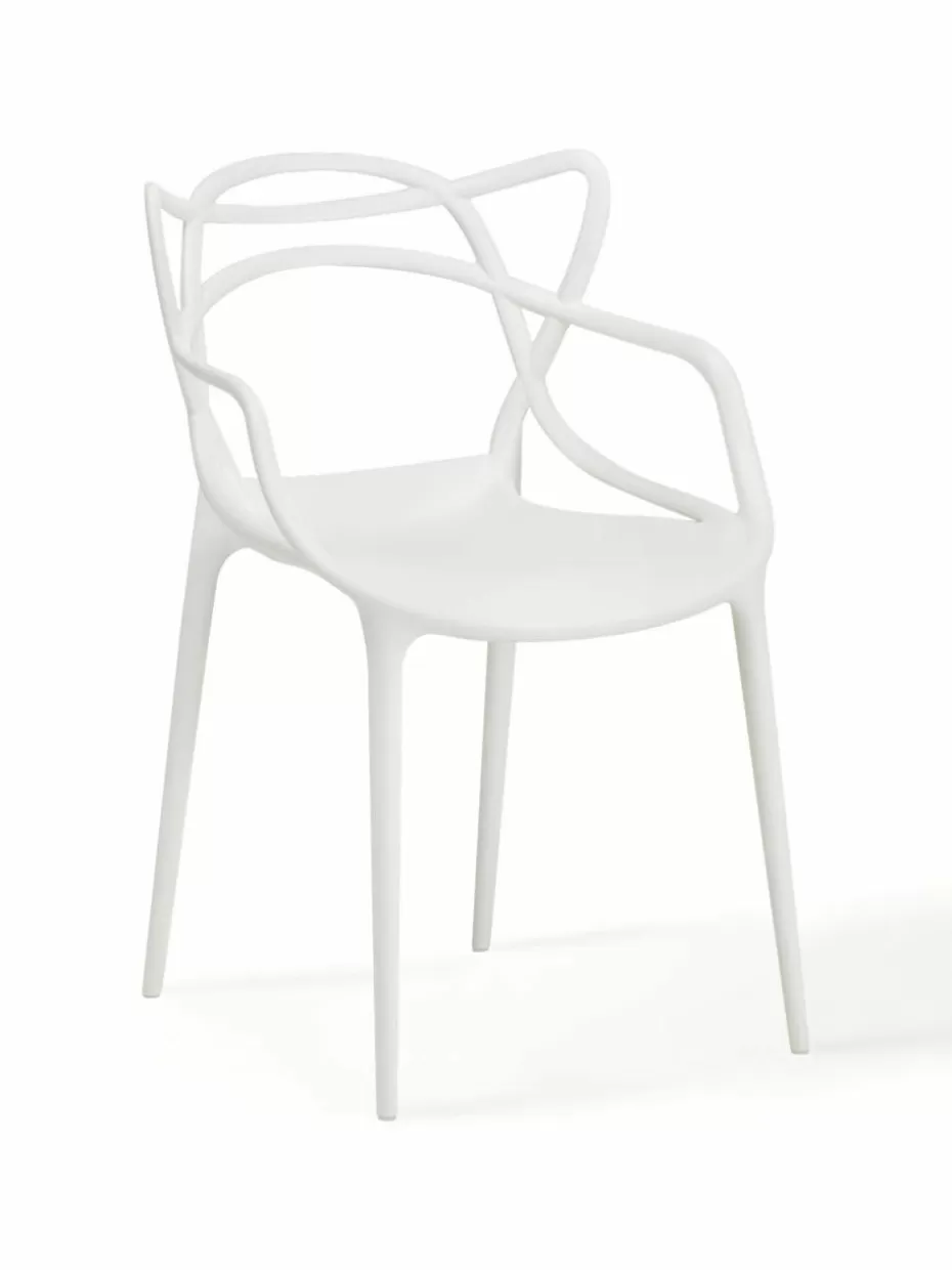 Stühle-Kartell Armlehnstühle Masters, 2 Stück Weiß