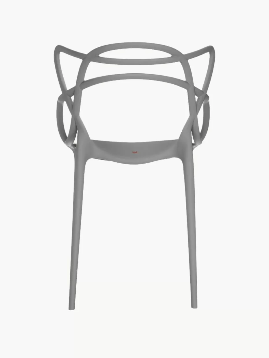 Stühle-Kartell Armlehnstühle Masters, 2 Stück Grau