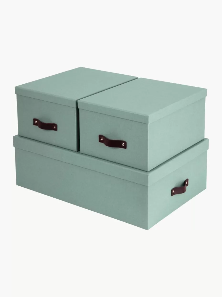 Boxen-Bigso Box of Sweden Aufbewahrungsboxen Inge, 3er-Set Salbeigrün
