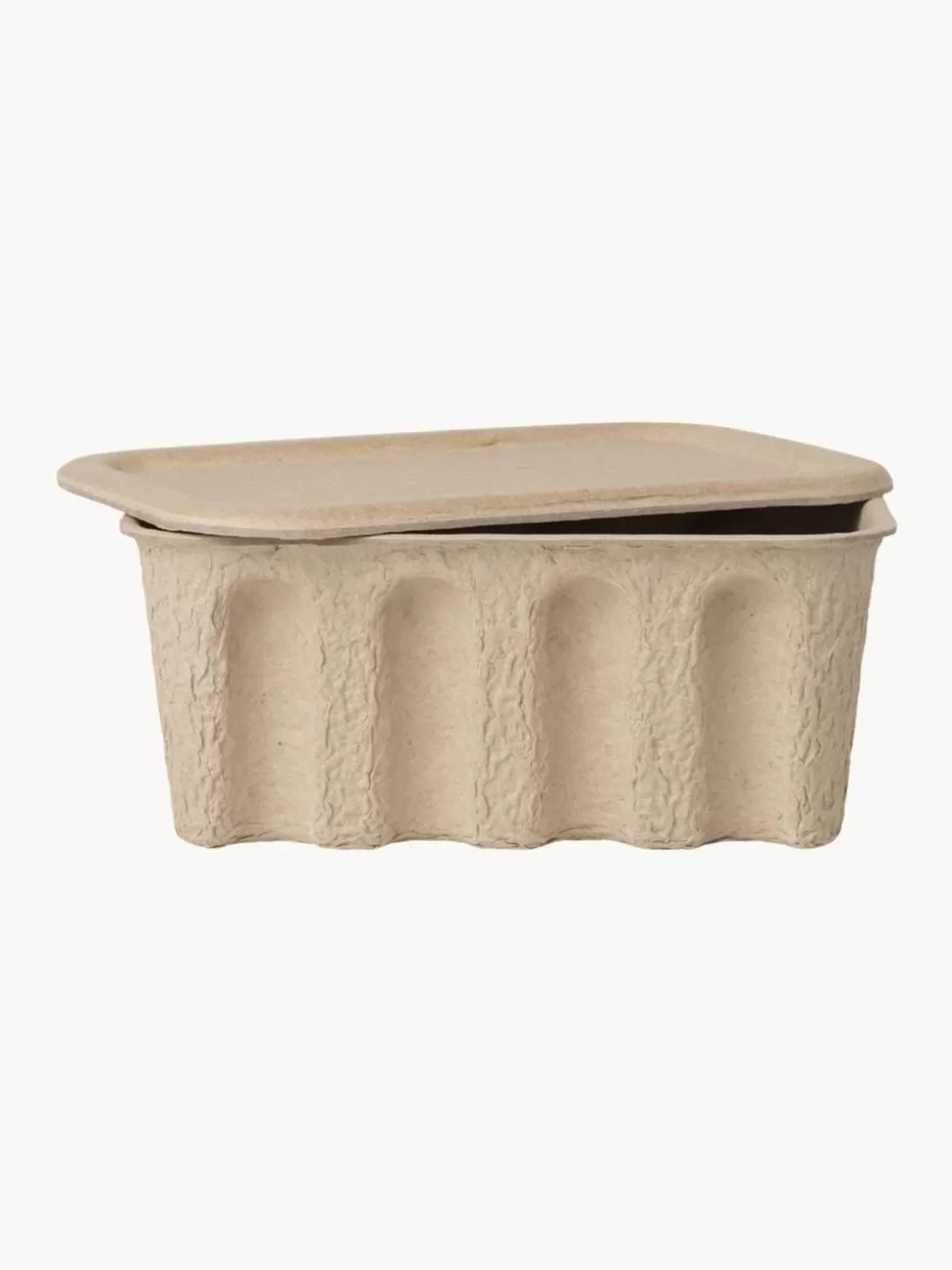 Boxen-ferm LIVING Aufbewahrungsboxen Pulp aus Papierzellstoff, T 18 cm, 2 Stück
