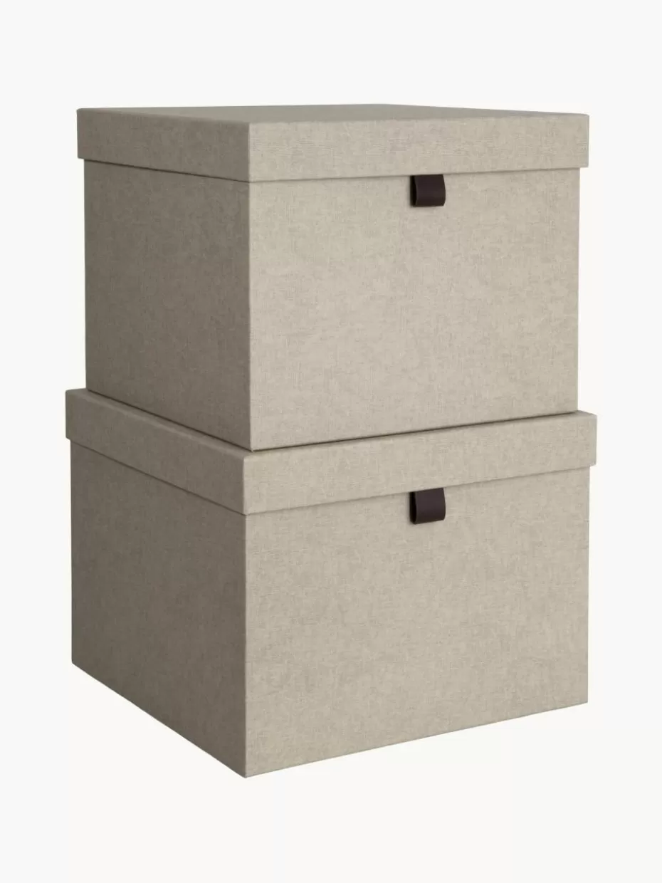 Boxen-Bigso Box of Sweden Aufbewahrungsboxen Tristan, 2er-Set Hellbeige