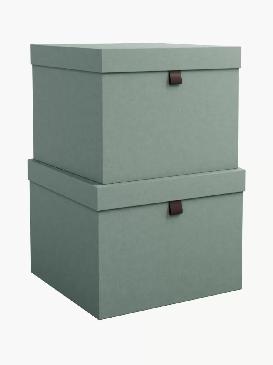 Boxen-Bigso Box of Sweden Aufbewahrungsboxen Tristan, 2er-Set Salbeigrün