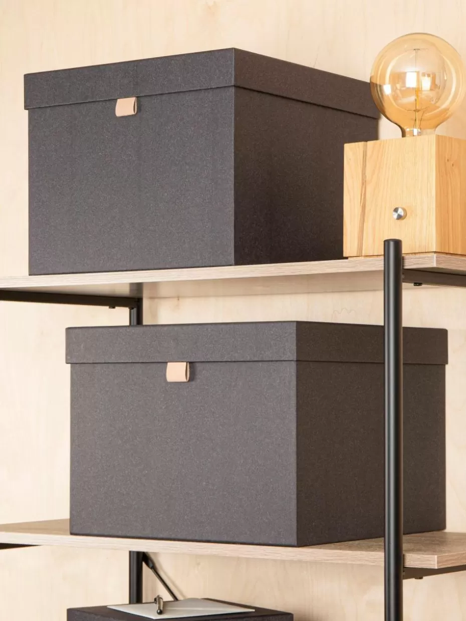 Boxen-Bigso Box of Sweden Aufbewahrungsboxen Tristan, 2er-Set Anthrazit