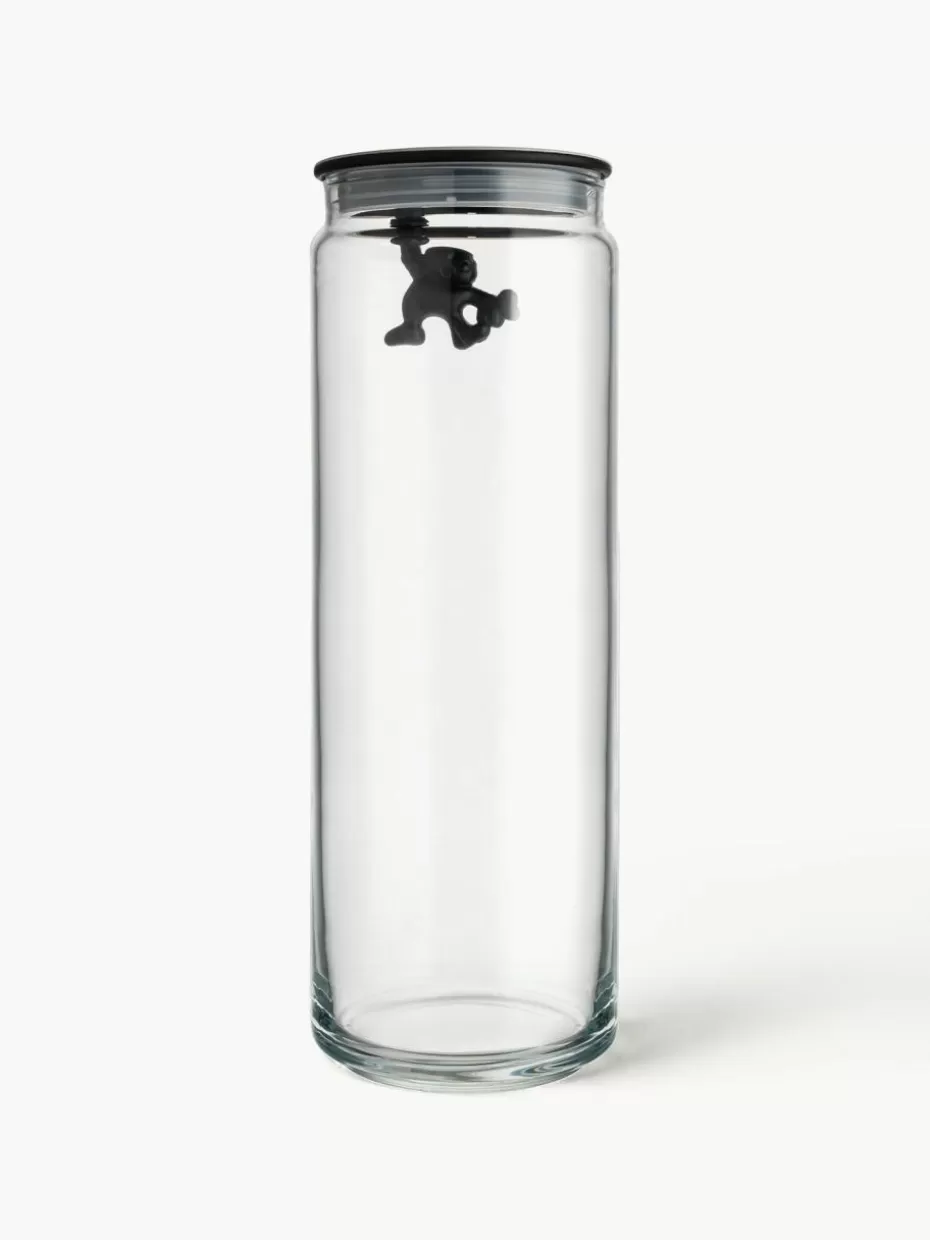 Küchenaufbewahrung-Alessi Aufbewahrungsdose Gianni, H 31 cm Schwarz, Transparent