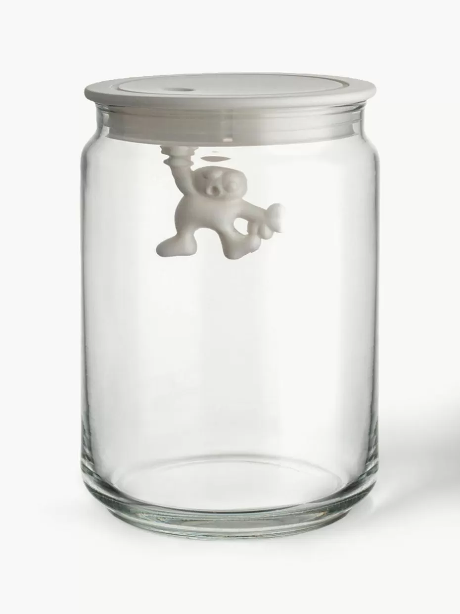 Küchenaufbewahrung-Alessi Aufbewahrungsdose Gianni, H 15 cm Weiß, Transparent