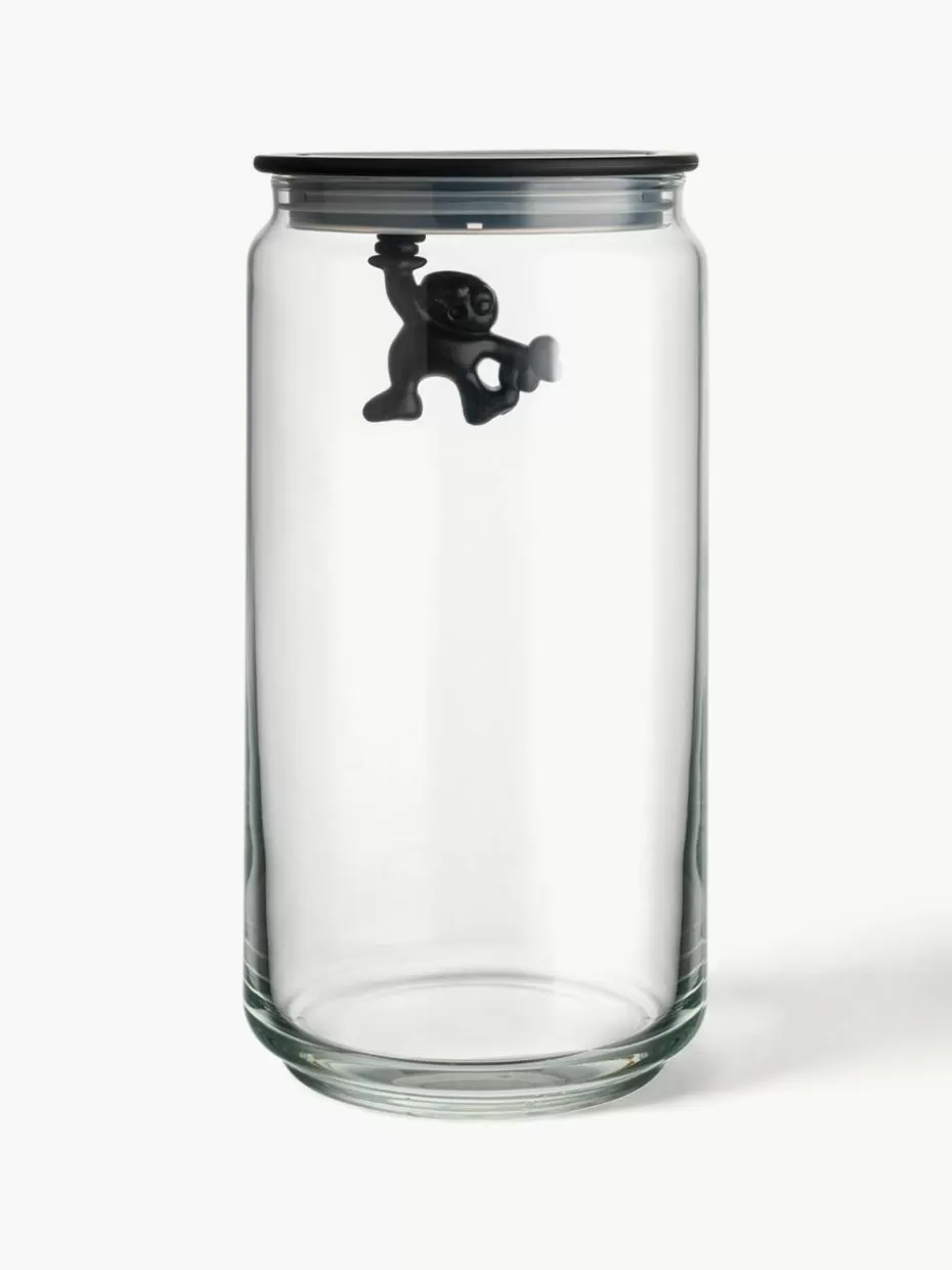 Küchenaufbewahrung-Alessi Aufbewahrungsdose Gianni, H 21 cm Schwarz, Transparent