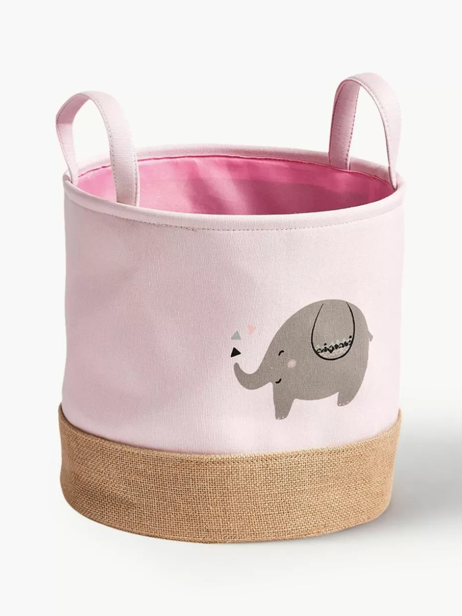 Aufbewahrung-Westwing Aufbewahrungskorb Elefant Rosatöne, Grau, Beige