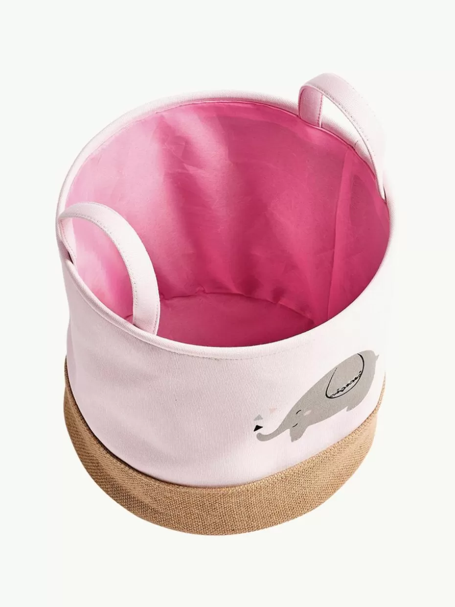 Aufbewahrung-Westwing Aufbewahrungskorb Elefant Rosatöne, Grau, Beige