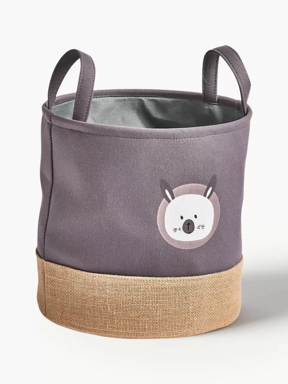 Aufbewahrung-Westwing Aufbewahrungskorb Hase Aubergine, Beige, Mehrfarbig