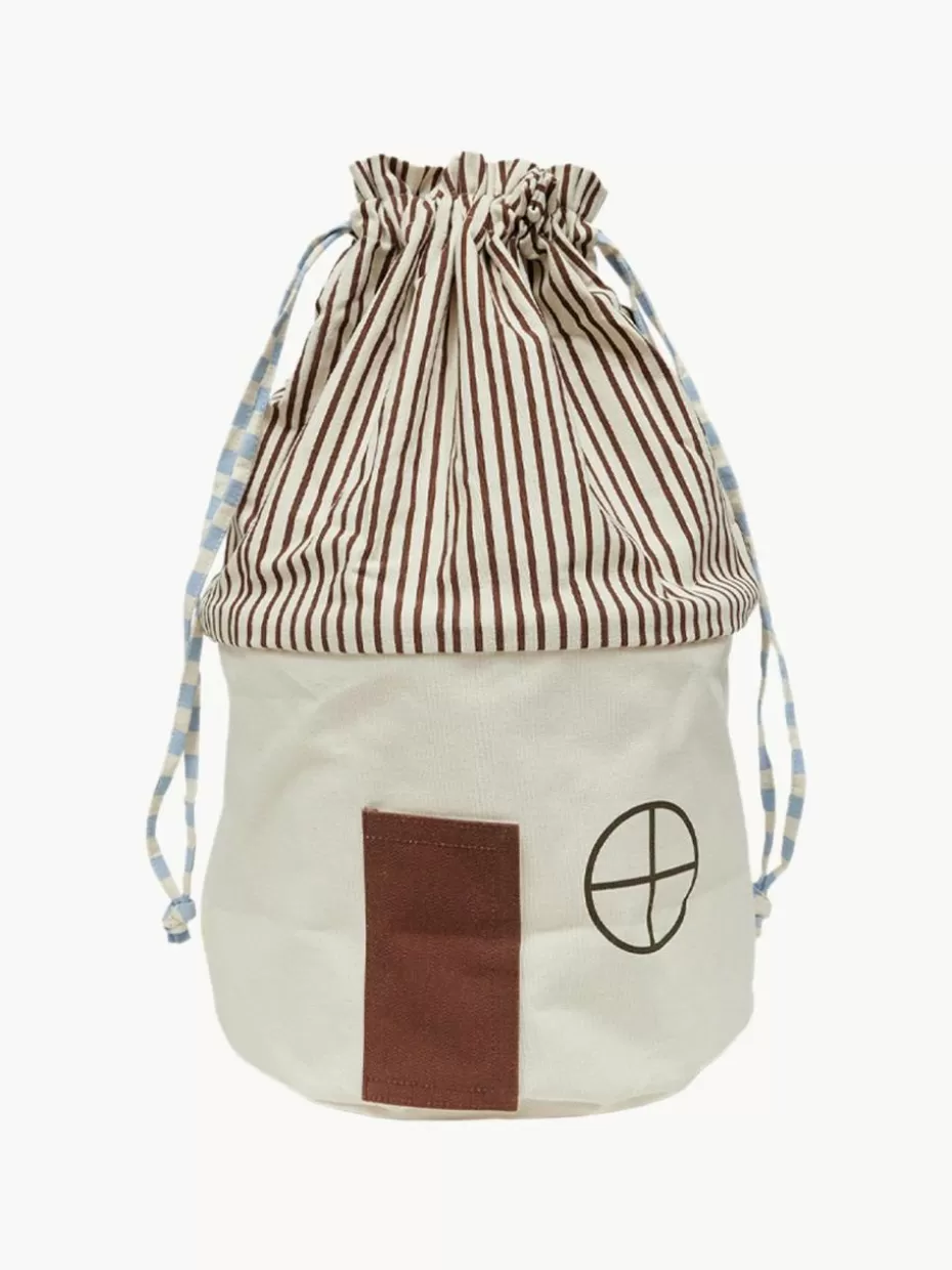 Aufbewahrung-Oyoy Living Design Aufbewahrungskorb Koya Hellbeige, Dunkelbraun, Hellblau