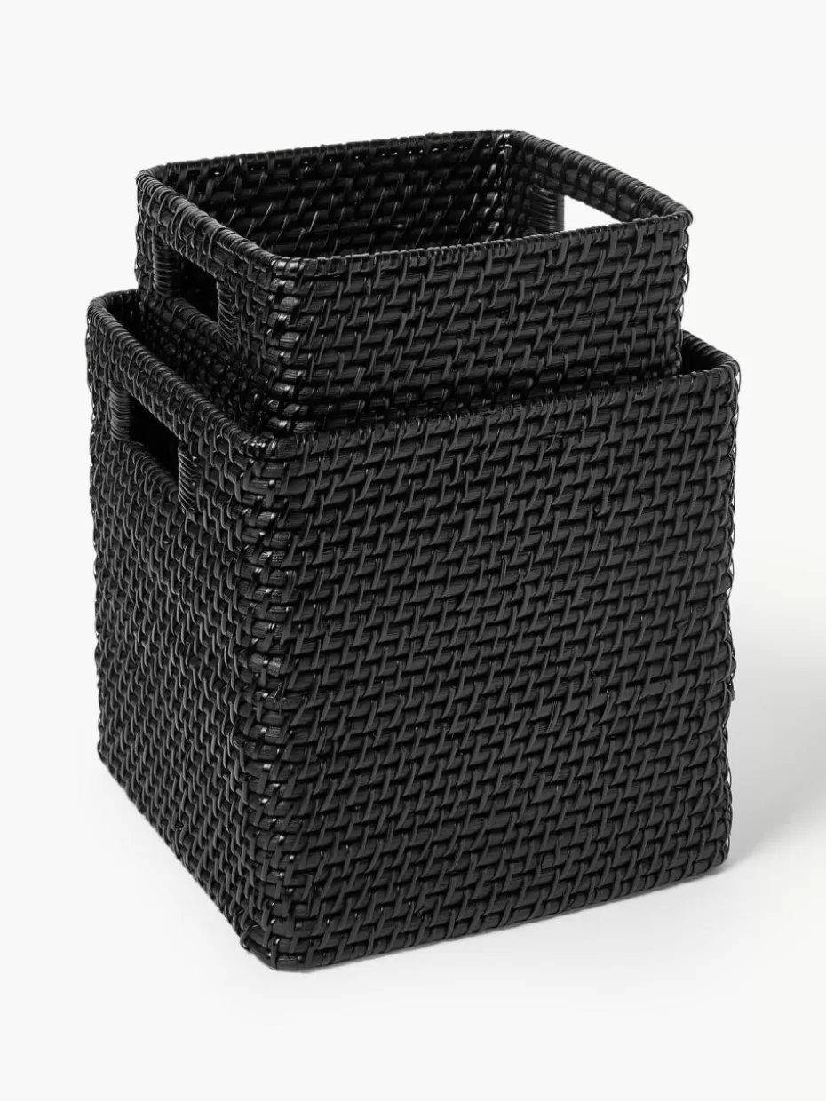 Boxen-Westwing Collection Aufbewahrungskörbe Lurdes, 2er-Set Schwarz