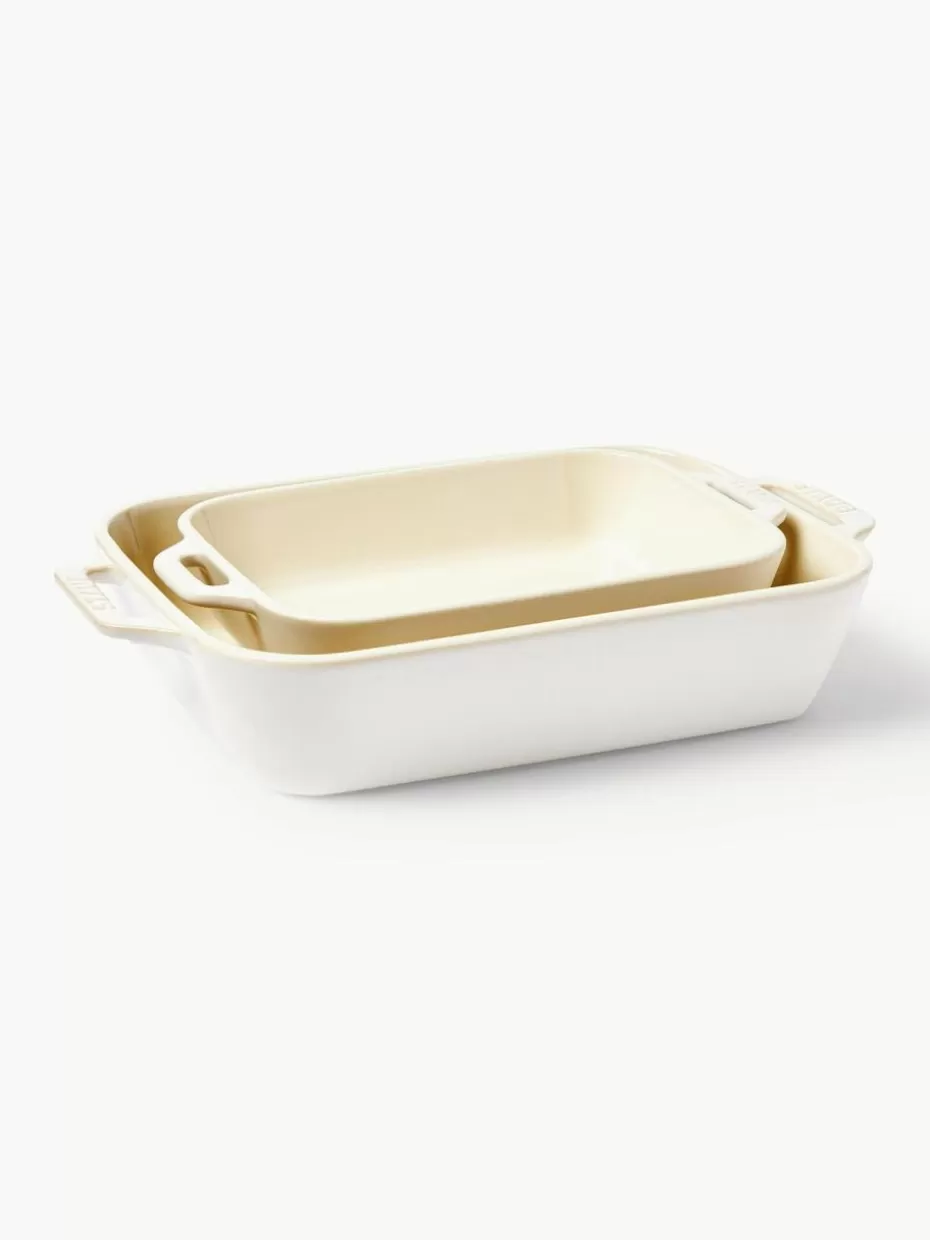 Back- & Ofenformen-Staub Auflaufformen Ceramic, 2er-Set Off White, Weiß