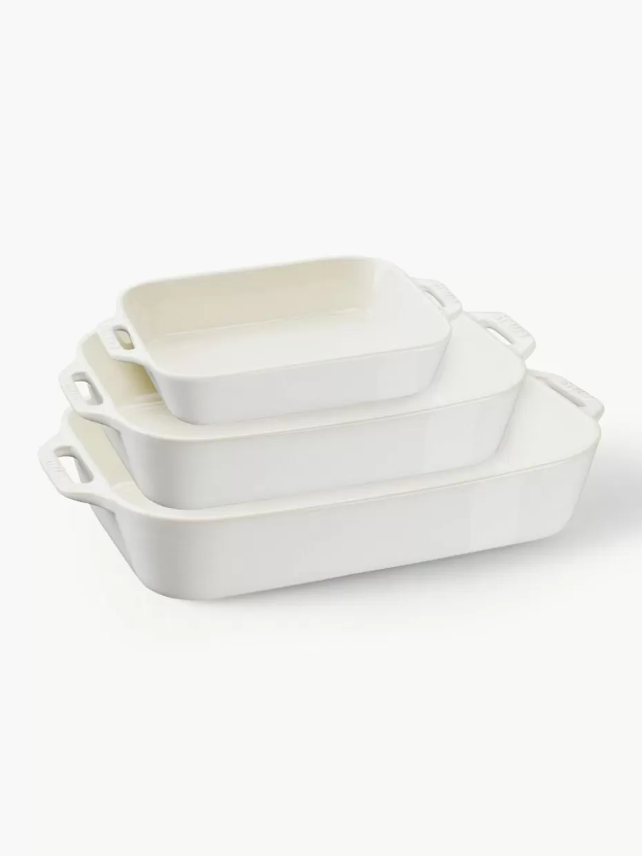 Weihnachtsbacken | Back- & Ofenformen-Staub Auflaufformen Ceramic, 3er-Set Off White, Weiß
