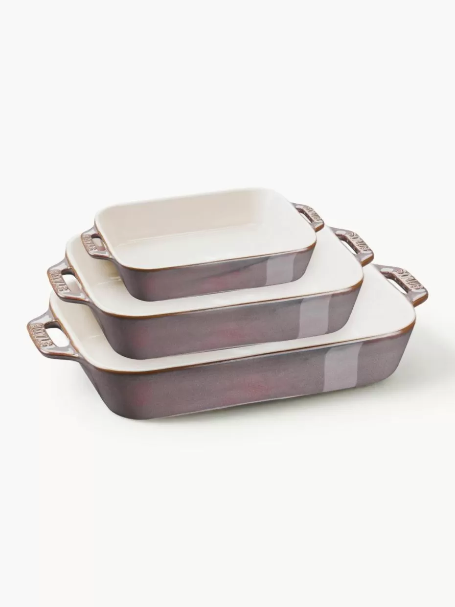 Back- & Ofenformen-Staub Auflaufformen Ceramic, 3er-Set Off White, Taupe