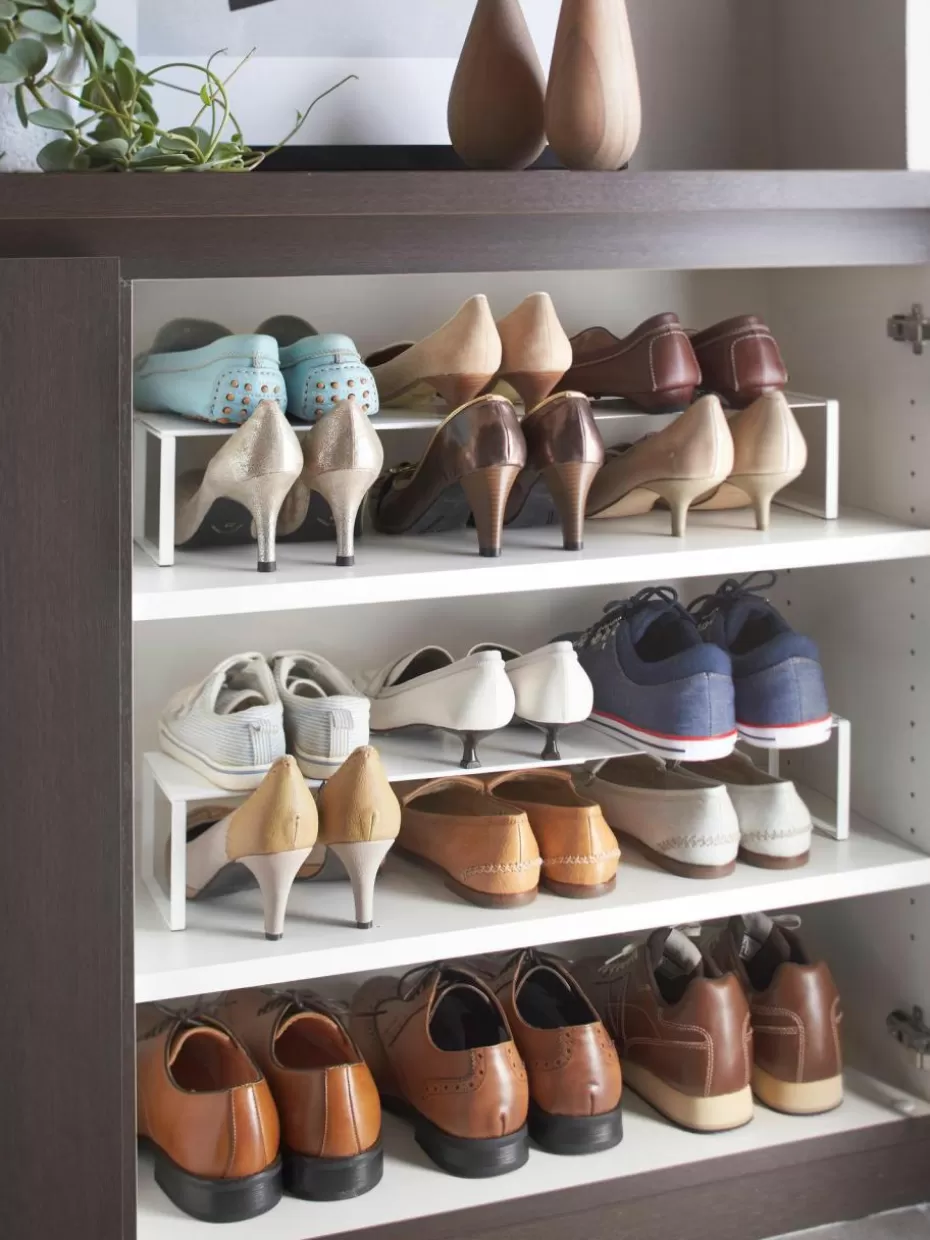 Schuhschränke & Schuhregale-Yamazaki Ausziehbares Schuhregal Frame Weiß
