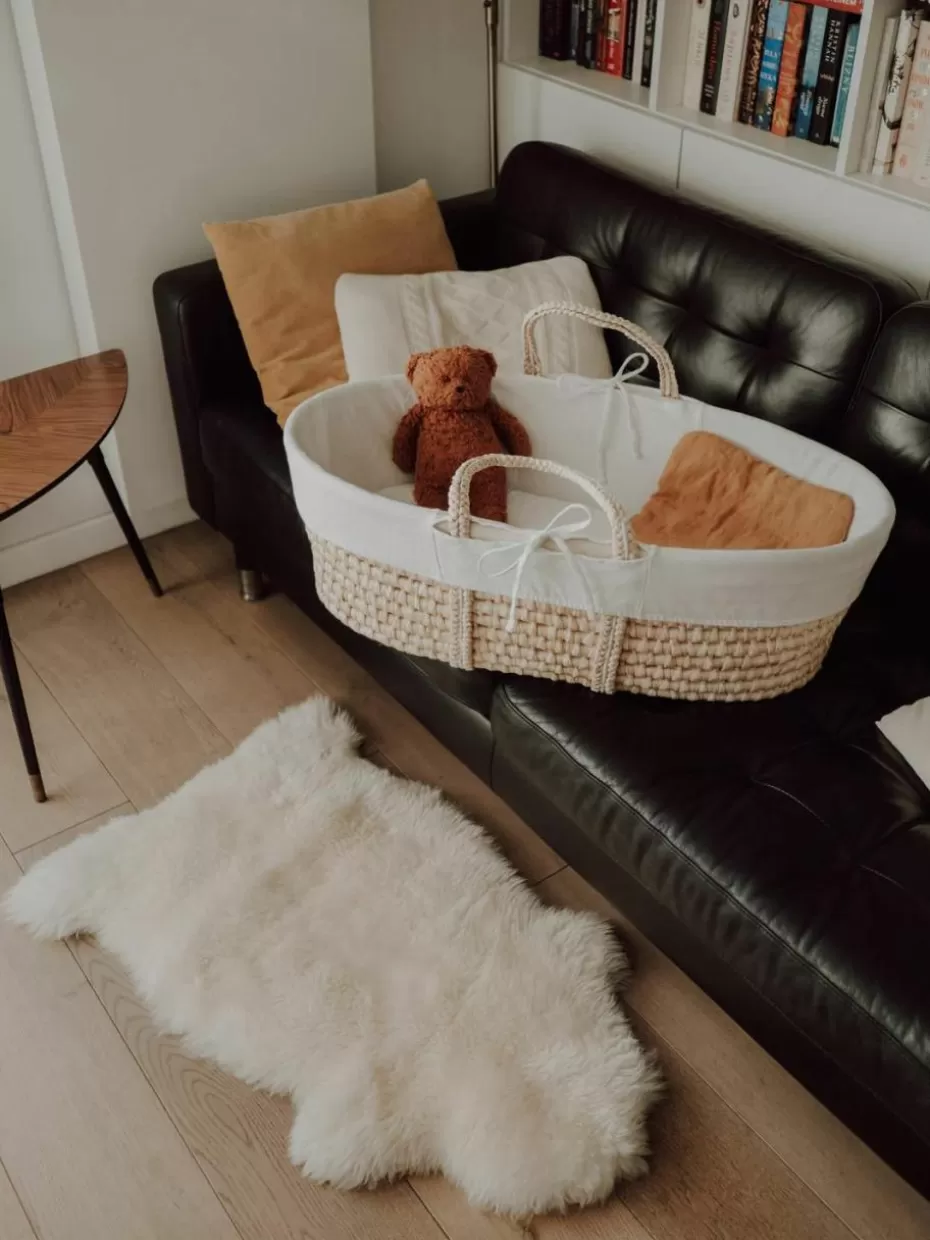 Babybetten-Westwing Baby-Korb Moses mit Matratze und Baumwollbezug, 3er-Set