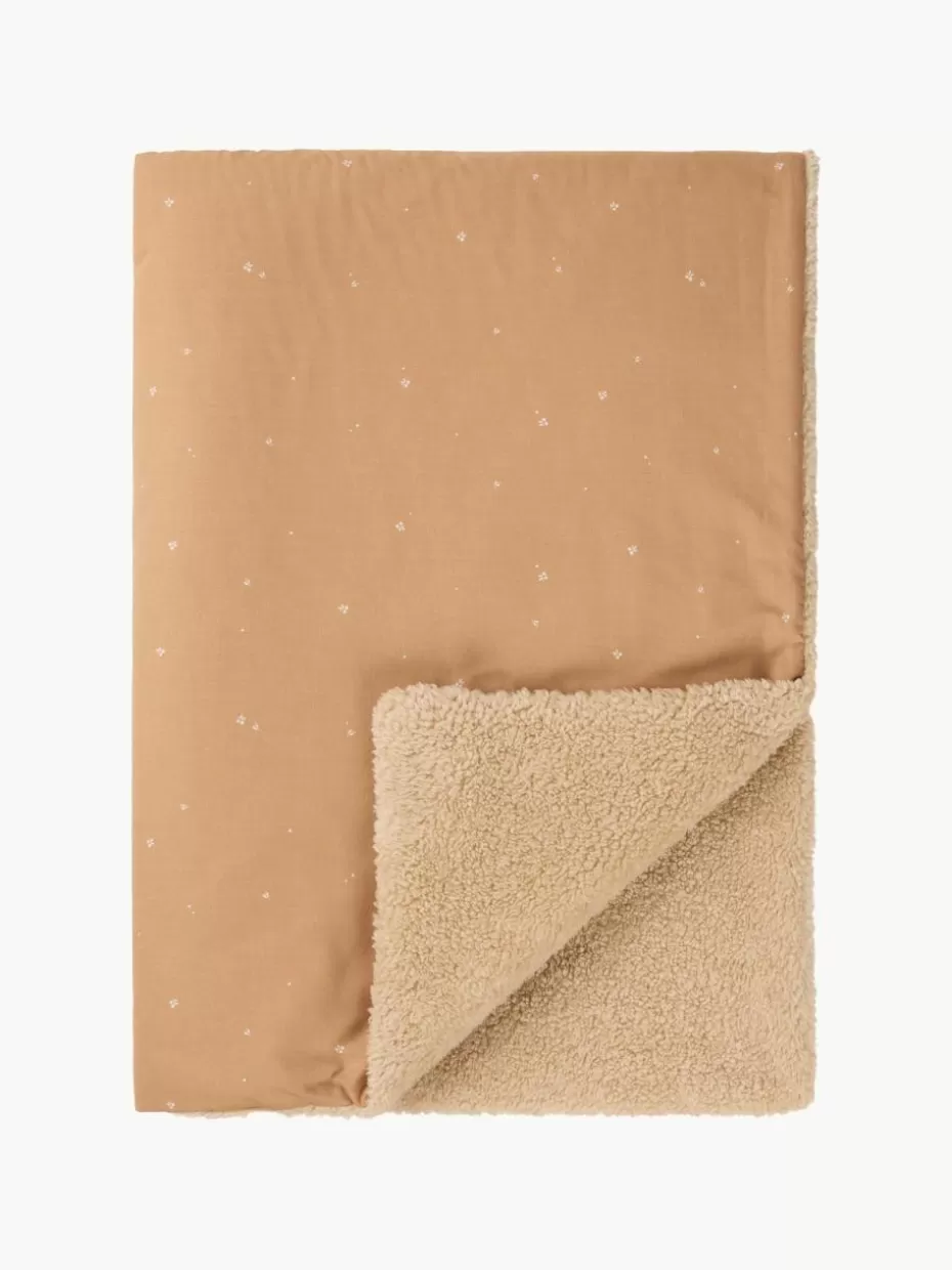 Kuschel- & Krabbeldecken-Nobodinoz Baby-Kuscheldecke Stories aus Bio-Baumwolle Hellbraun, Beige, Weiß
