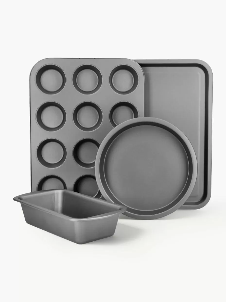 Back- & Ofenformen-Westwing Backformen KitchenCraft mit Antihaft-Beschichtung, 4er-Set Schwarz