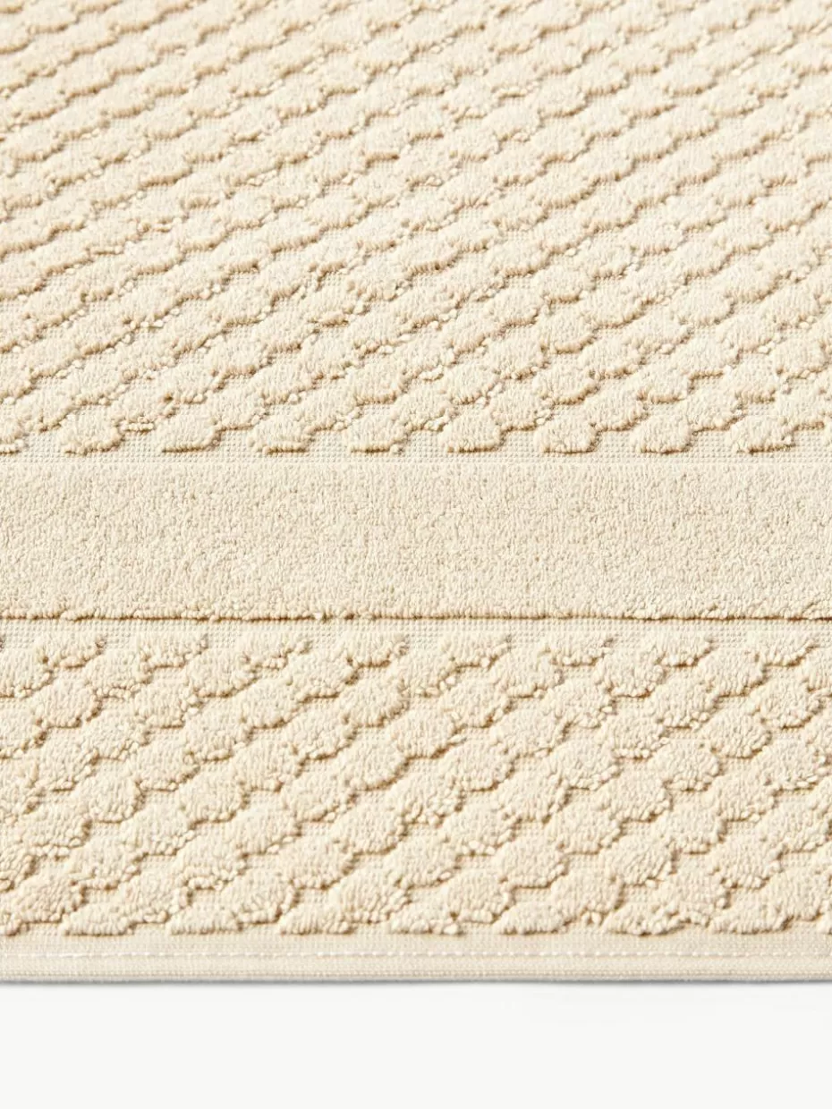 Badematten-Westwing Collection Badematte Katharina mit Wabenmuster, rutschfest Beige
