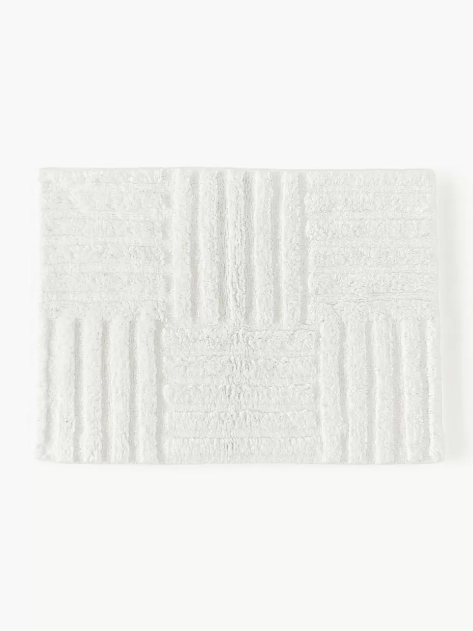 Badematten-Westwing Collection Badematte Tianna mit Hoch-Tief-Struktur, rutschfest Off White