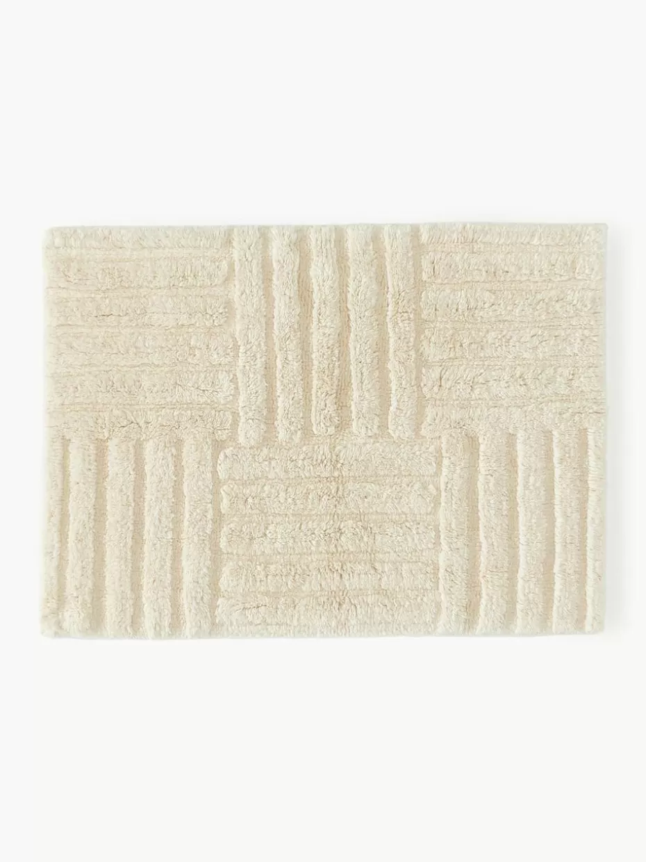 Badematten-Westwing Collection Badematte Tianna mit Hoch-Tief-Struktur, rutschfest Hellbeige