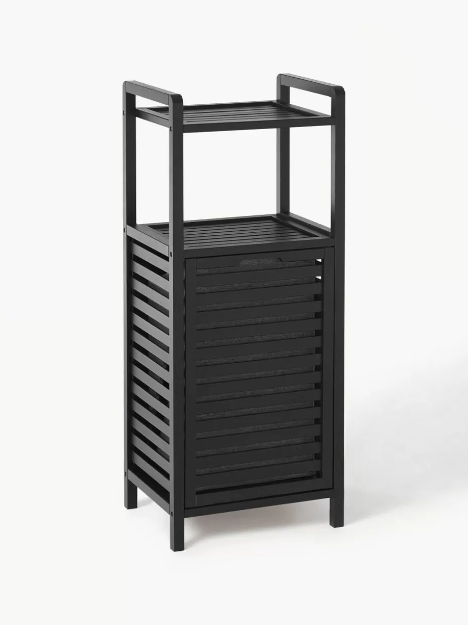 Wäschekörbe-Westwing Collection Badregal Kit mit Wäschekorb Schwarz