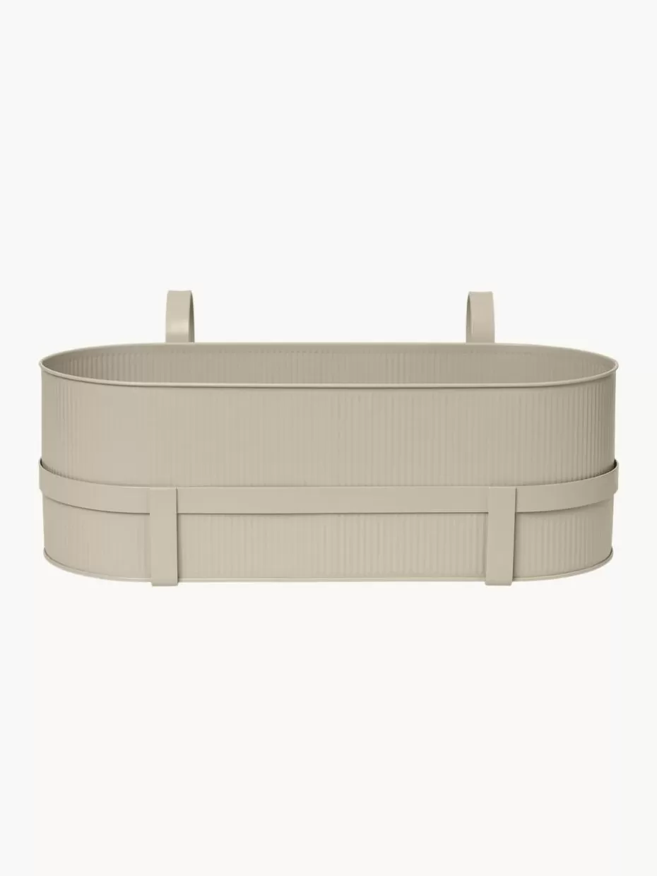 Blumentöpfe-ferm LIVING Balkon-Blumentopf Bau mit geriffelter Oberfläche Hellbeige
