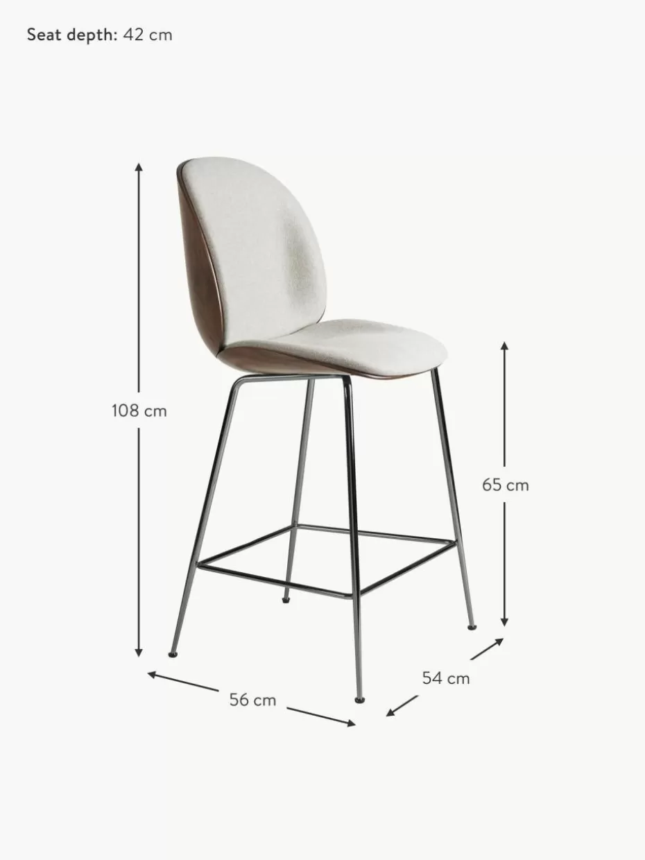 Barhocker-GUBI Barstuhl Beetle mit Sitzschale