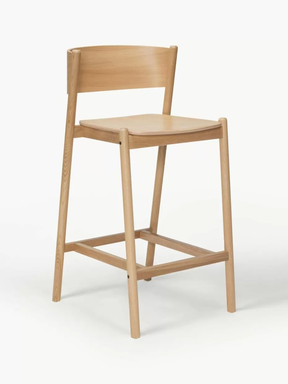 Barhocker-Hübsch Barstuhl Oblique Eichenholz
