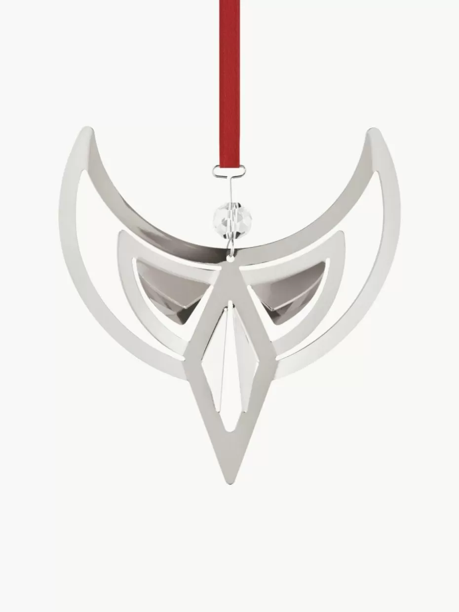 Weihnachtskugeln & Baumanhänger | Romantische Details-Georg Jensen Baumanhänger CC mit zwei Bändern Silberfarben