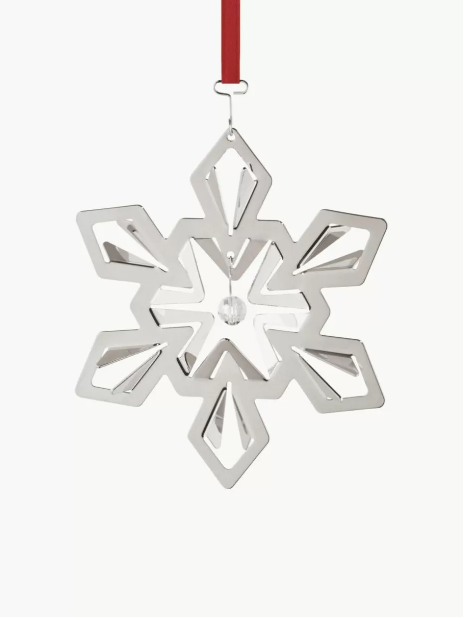 Weihnachtskugeln & Baumanhänger | Romantische Details-Georg Jensen Baumanhänger CC mit zwei Bändern Silberfarben