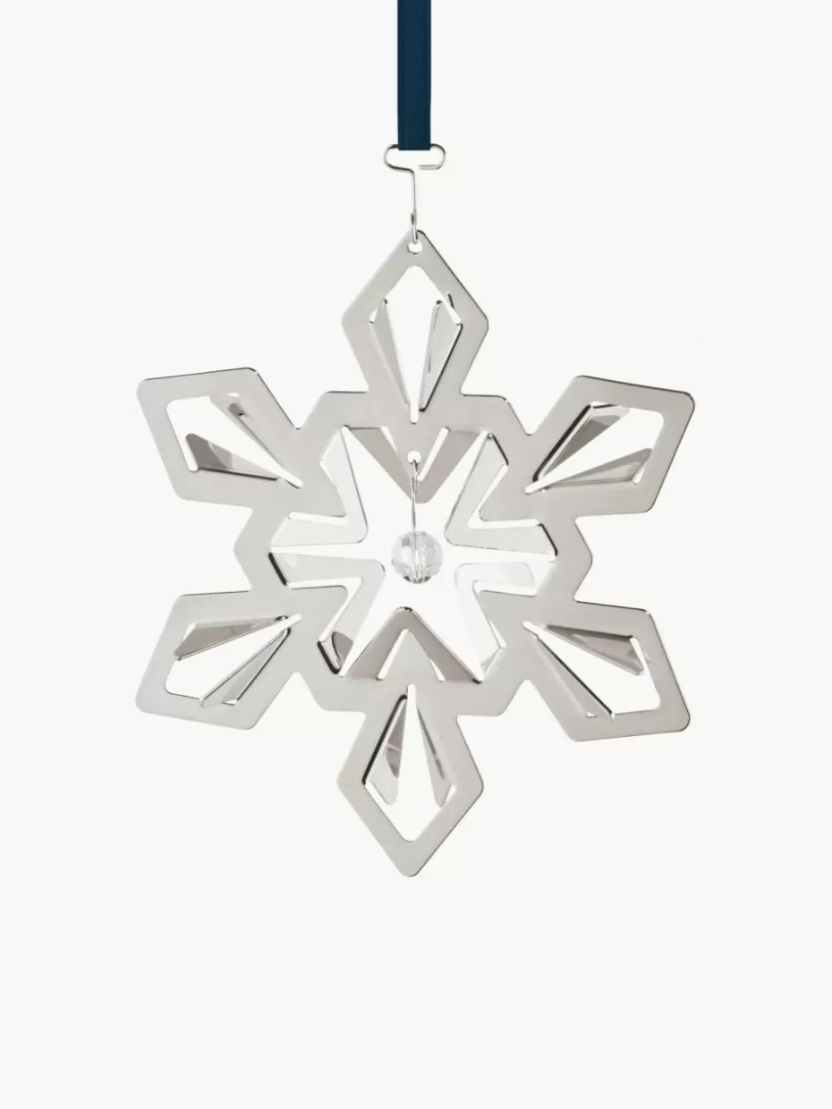 Weihnachtskugeln & Baumanhänger | Romantische Details-Georg Jensen Baumanhänger CC mit zwei Bändern Silberfarben