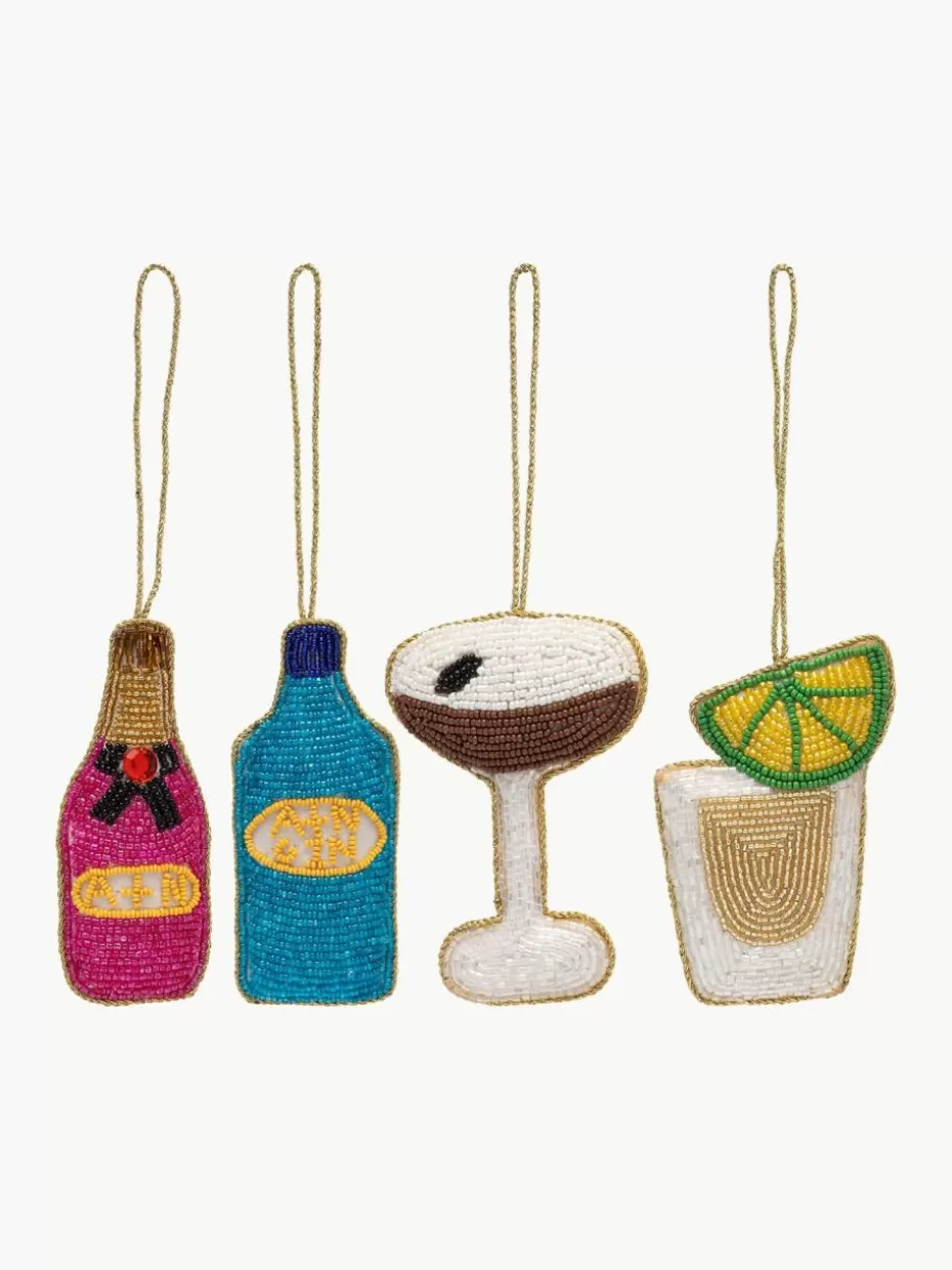 Weihnachtskugeln & Baumanhänger | Glow-Up-Anna + Nina Baumanhänger Cocktail, 4er-Set