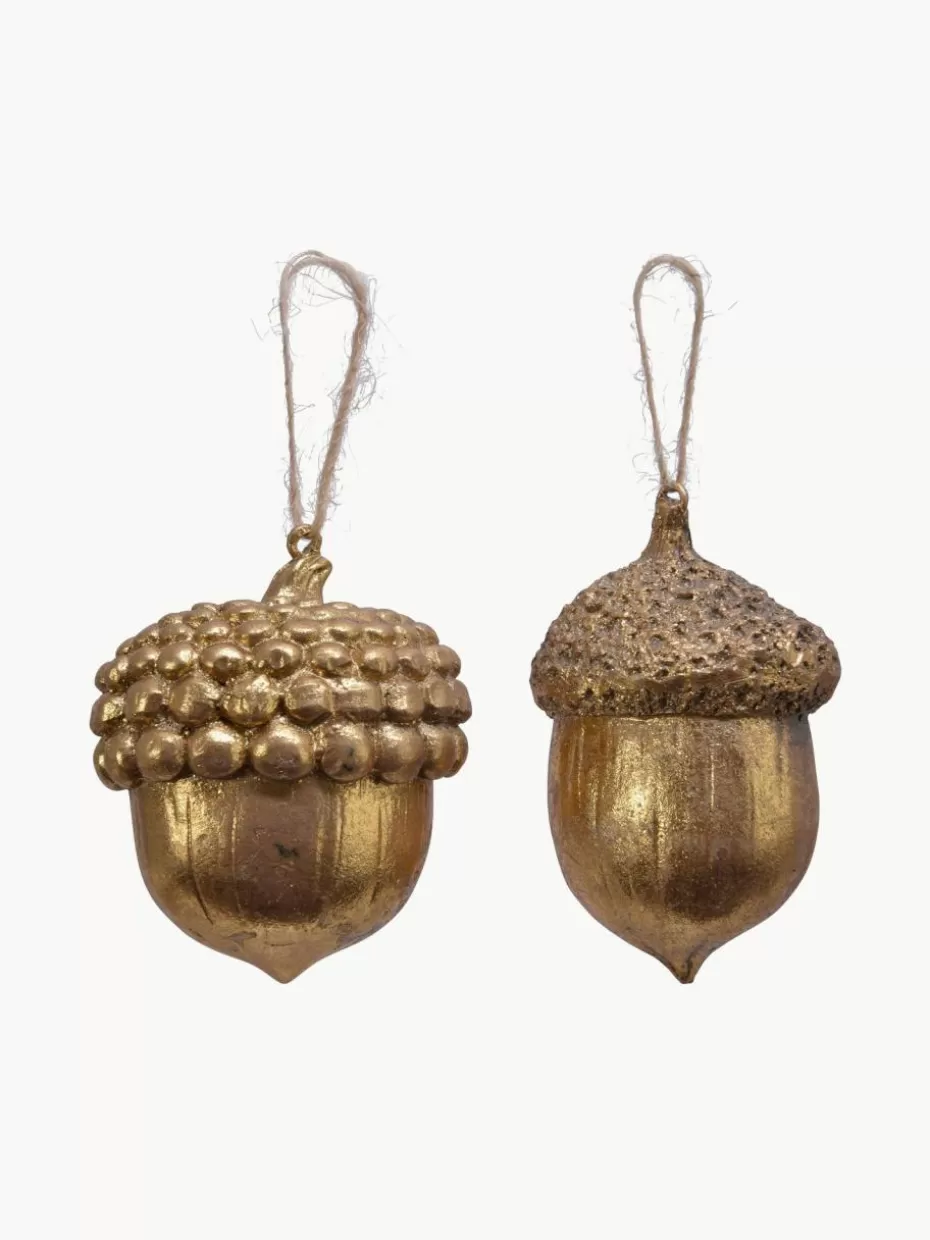 Weihnachtskugeln & Baumanhänger | Weihnachtliche Deko-Objekte-Westwing Baumanhänger Eichel, 2er-Set