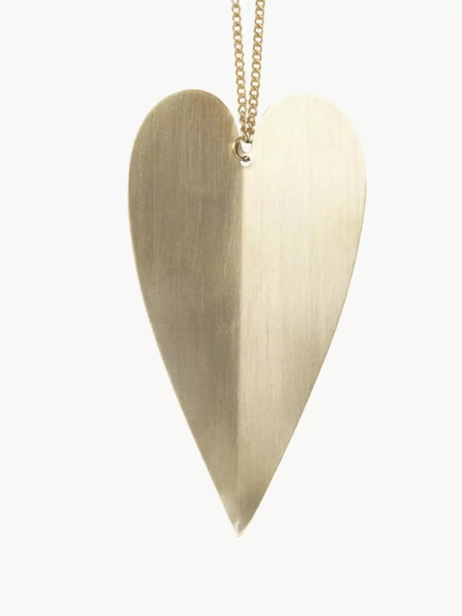 Weihnachtskugeln & Baumanhänger | Romantische Details-ferm LIVING Baumanhänger Heart aus Messing, 4 Stück