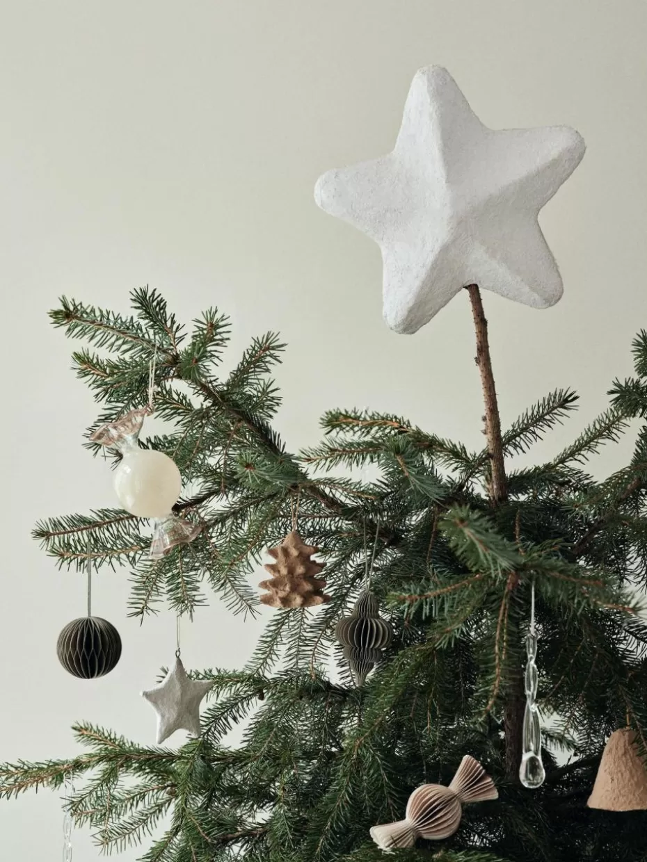 Weihnachtskugeln & Baumanhänger | Nordic Celebrations-Broste Copenhagen Baumanhänger Pulp, 4 Stück Weiß