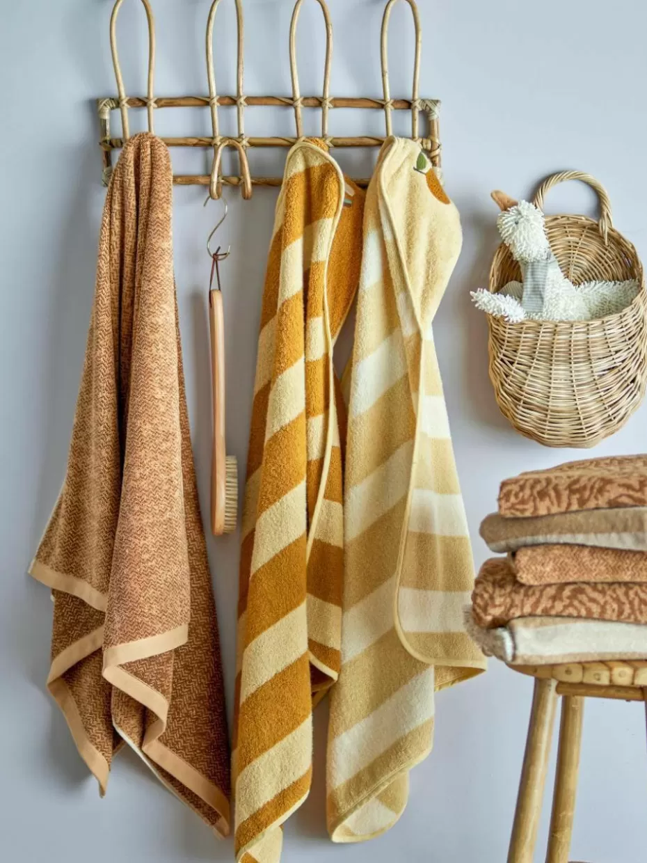 Badtextilien-Bloomingville mini Baumwoll-Babyhandtuch Agnes Hellbeige, Cremeweiß