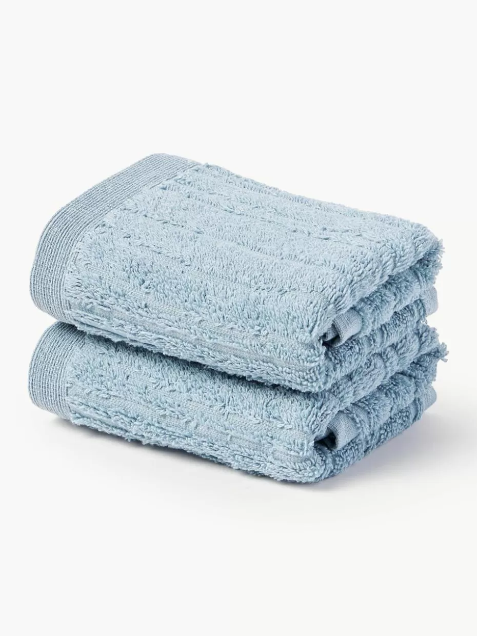 Handtücher-Westwing Collection Baumwoll-Handtuch Audrina, in verschiedenen Größen Graublau