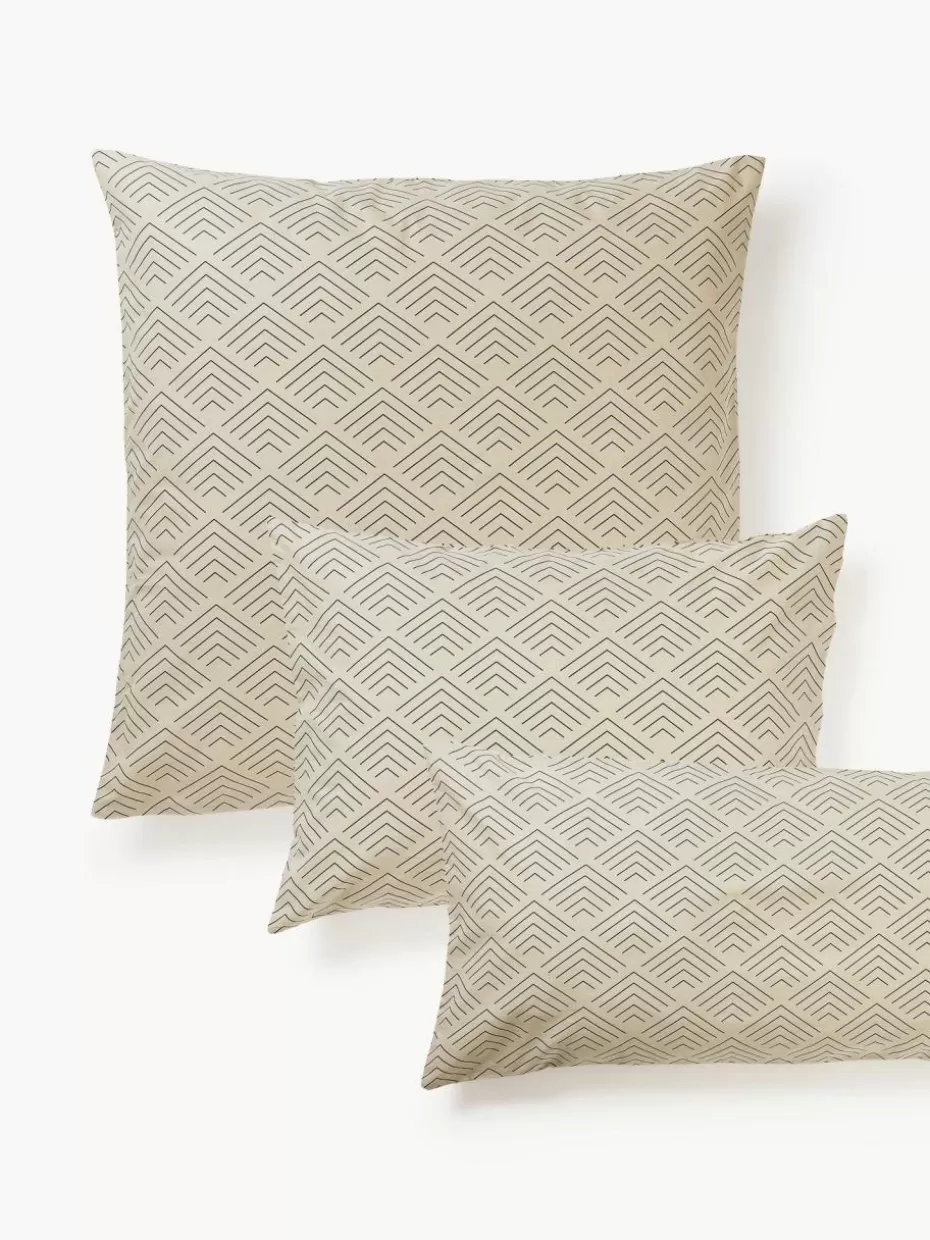 Kopfkissenbezüge-Westwing Collection Baumwoll-Kissenbezug Milano mit grafischem Muster Beige