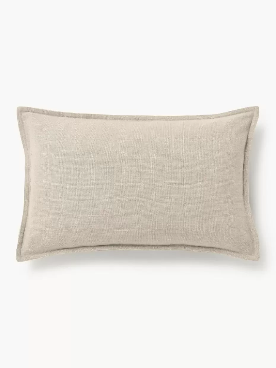 Dekokissen-Westwing Collection Baumwoll-Kissenhülle Vicky Beige
