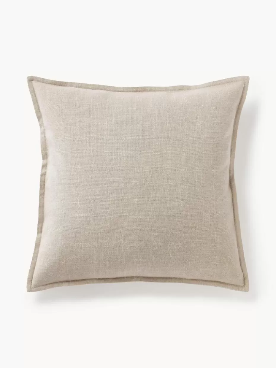 Dekokissen-Westwing Collection Baumwoll-Kissenhülle Vicky Beige