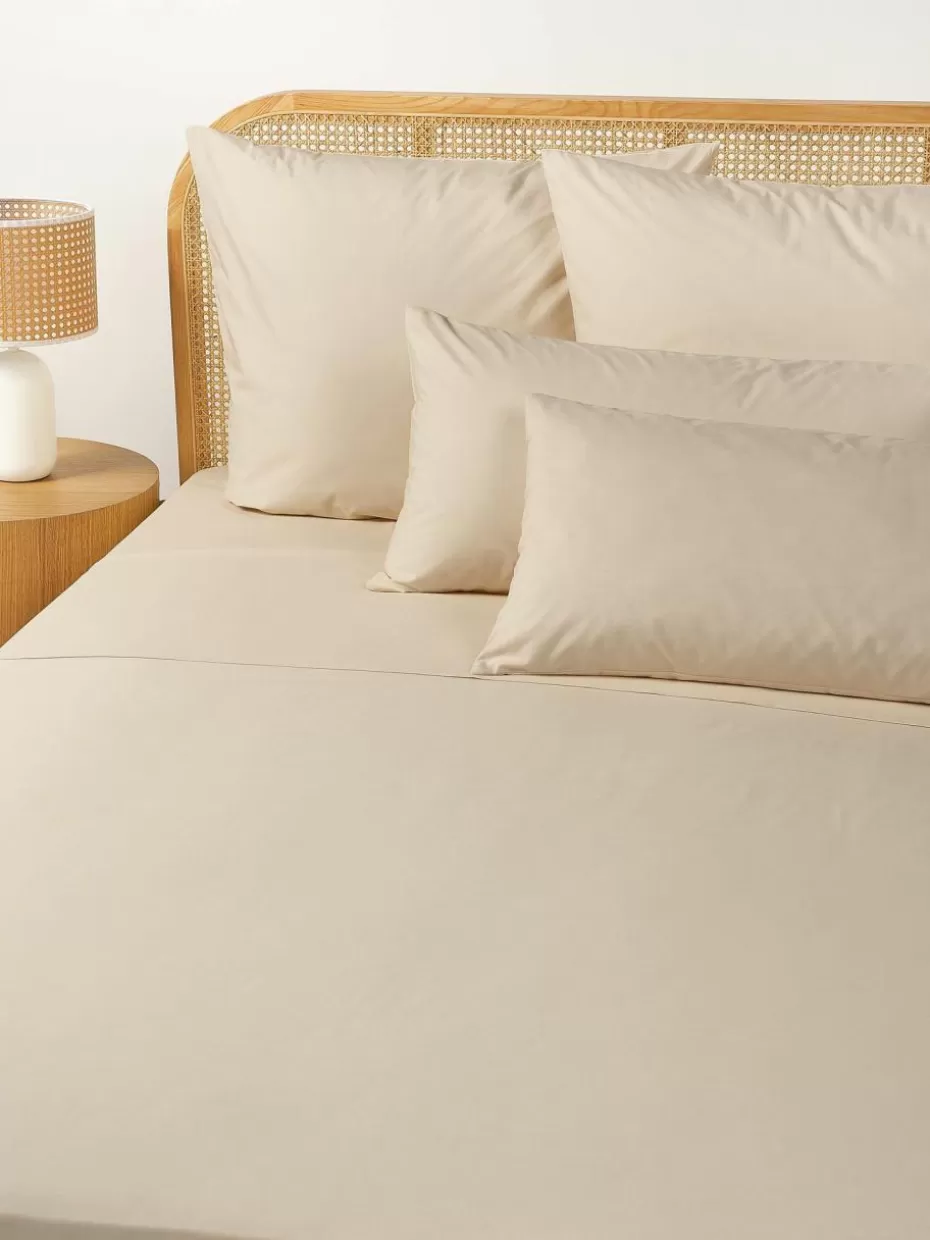 Betttücher-Westwing Collection Baumwollperkal-Betttuch Elsie Beige
