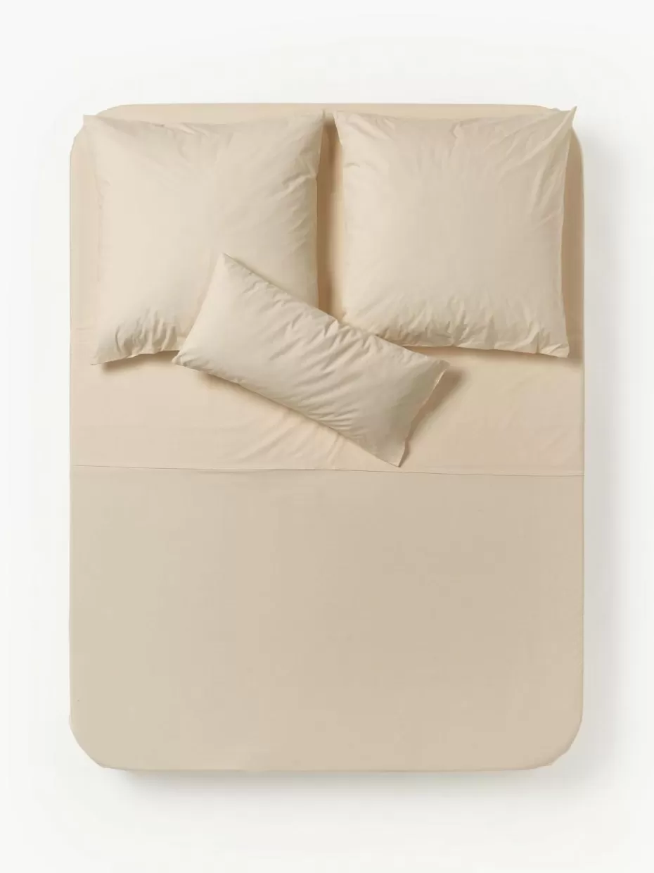 Betttücher-Westwing Collection Baumwollperkal-Betttuch Elsie Beige